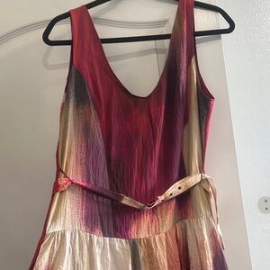 DKNY Multicolor Sleeveless Midi Dress